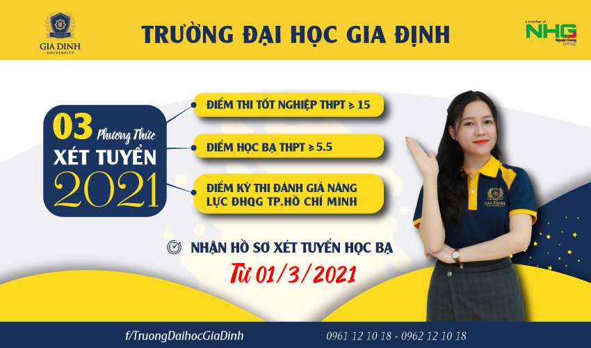 Trường Đại học Gia Định chính thức nhận hồ sơ xét tuyển học bạ đại học từ ngày 01/03