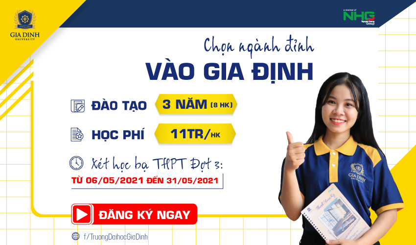 Trường Đại Học Gia Định xét tuyển học bạ đợt 3: Cơ hội nhận học bổng 20% học phí khi đăng ký trước 31/5