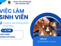 TUYỂN DỤNG NHÂN VIÊN BÁN HÀNG BÁN THỜI GIAN