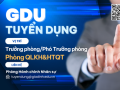 Tuyển dụng Trưởng phòng/Phó Trưởng phòng Phòng Quản lý Khoa học và Hợp tác Quốc tế
