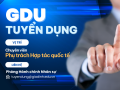 Tuyển dụng Chuyên viên phụ trách Hợp tác quốc tế