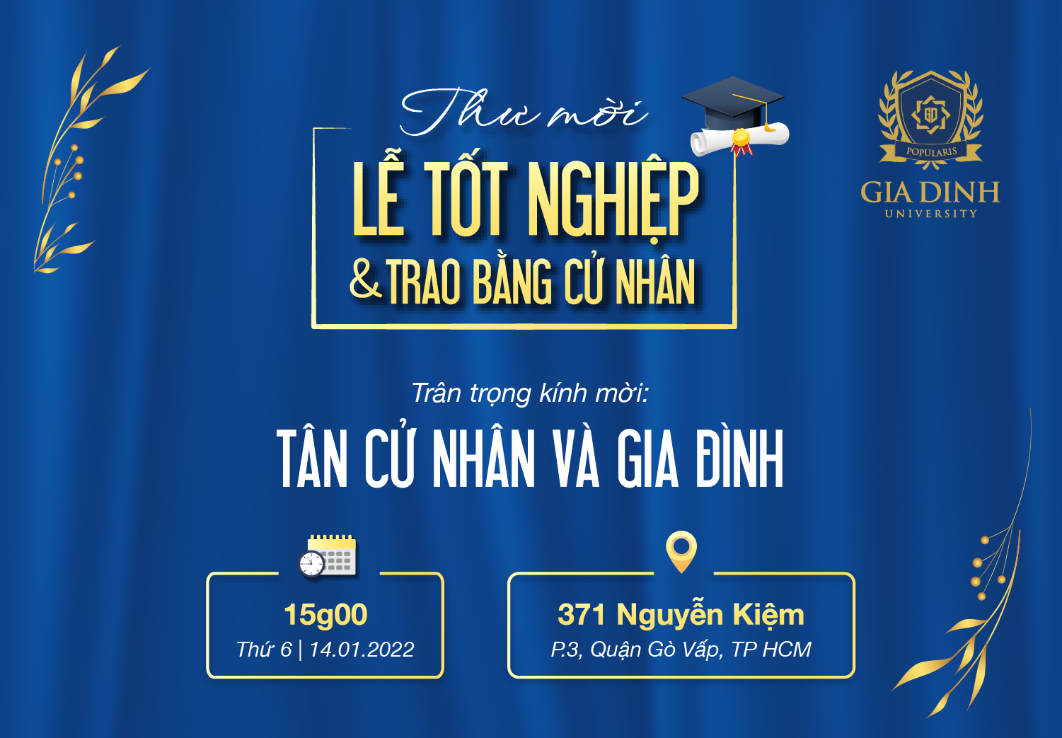 THƯ MỜI TÂN CỬ NHÂN