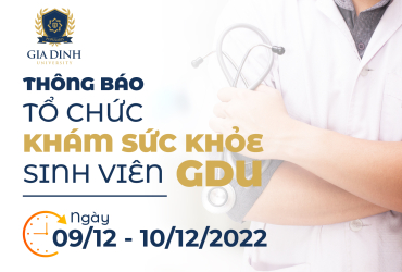Thông báo tổ chức khám sức khoẻ cho sinh viên trường Đại học Gia Định