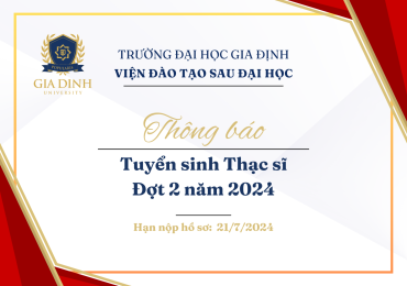 THÔNG BÁO TUYỂN SINH TRÌNH ĐỘ THẠC SĨ ĐỢT 2 NĂM 2024