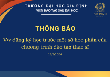 Thông báo Đăng ký học trước một số học phần của chương trình đào tạo thạc sĩ dành cho sinh viên Đại học