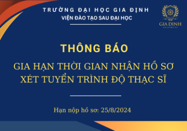 Thông báo về việc gia hạn thời gian nhận hồ sơ xét tuyển trình độ Thạc sĩ đợt 2 năm 2024