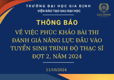 Thông báo về việc Kết quả thi và phúc khảo bài thi đánh giá năng lực tiếng Anh đầu vào tuyển sinh  trình độ thạc sĩ, Đợt 02 năm 2024