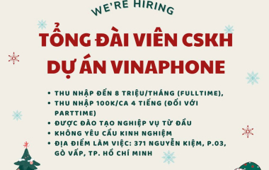 TỔNG ĐÀI VIÊN CSKH (Full-time/Part-time)