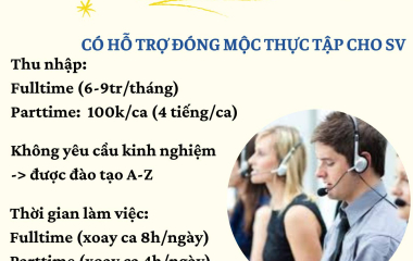 NHÂN VIÊN CHĂM SÓC KHÁCH HÀNG (PART-TIME)