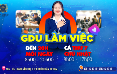 GDU làm việc đến 20h00 mỗi ngày trong tuần, làm việc cả thứ 7, chủ nhật 