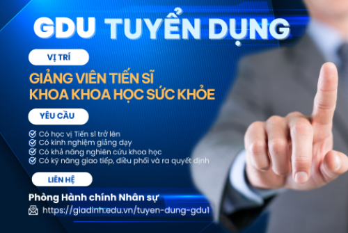 Tuyển dụng Giảng viên Tiến sĩ Khoa Khoa học sức khỏe