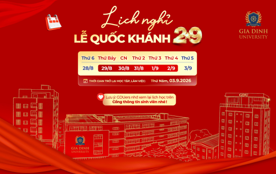 GDU thông báo lịch nghỉ lễ Quốc khánh 2/9