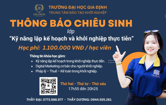 Đặt nền tảng vững chắc cho ước mơ khởi nghiệp cùng Trường Đại học Gia Định
