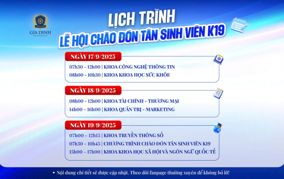 Lịch trình chính thức - Lễ hội chào đón tân sinh viên K19