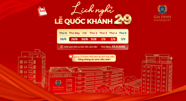 GDU thông báo lịch nghỉ lễ Quốc khánh 2/9