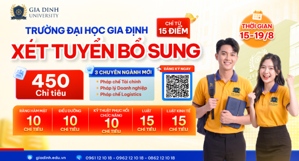 GDU xét tuyển bổ sung 450 chỉ tiêu, mở thêm cơ hội vào đại học cho thí sinh 2K8