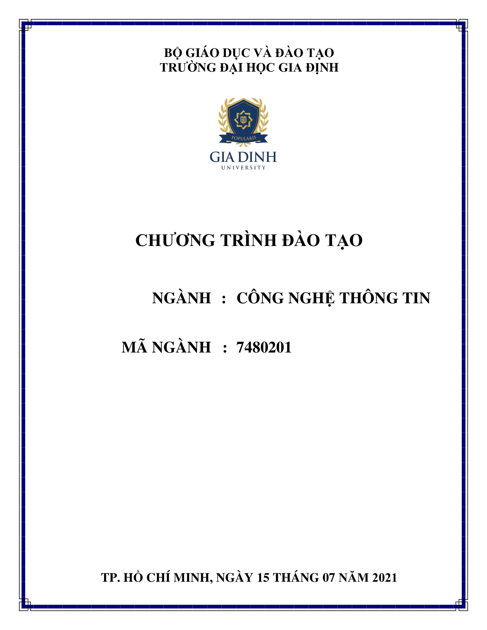 TRƯỜNG ĐẠI HỌC GIA ĐỊNH